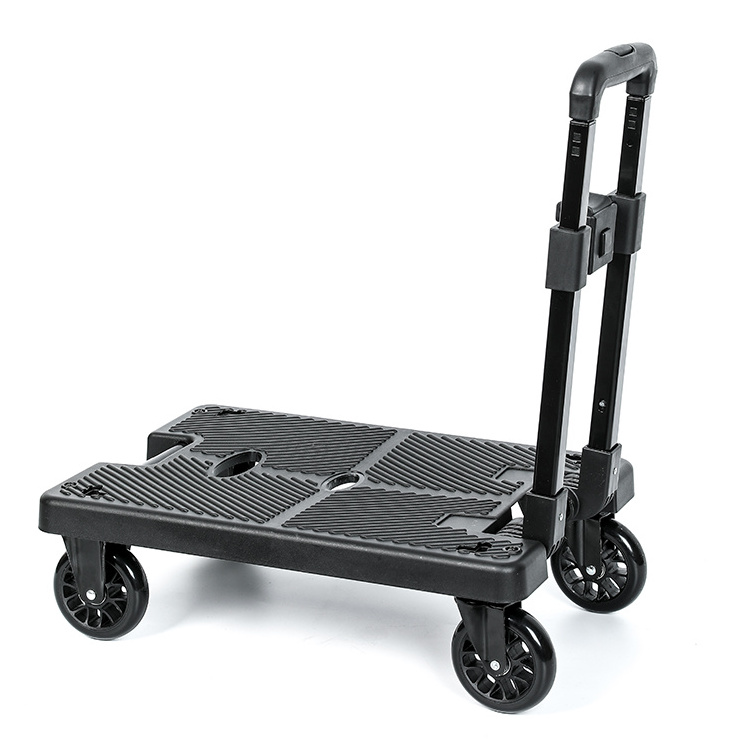 Hotel Airport Baggage Fold Up Shopping Trolley Cart Portable Push Folding Luggage Truck Handcart