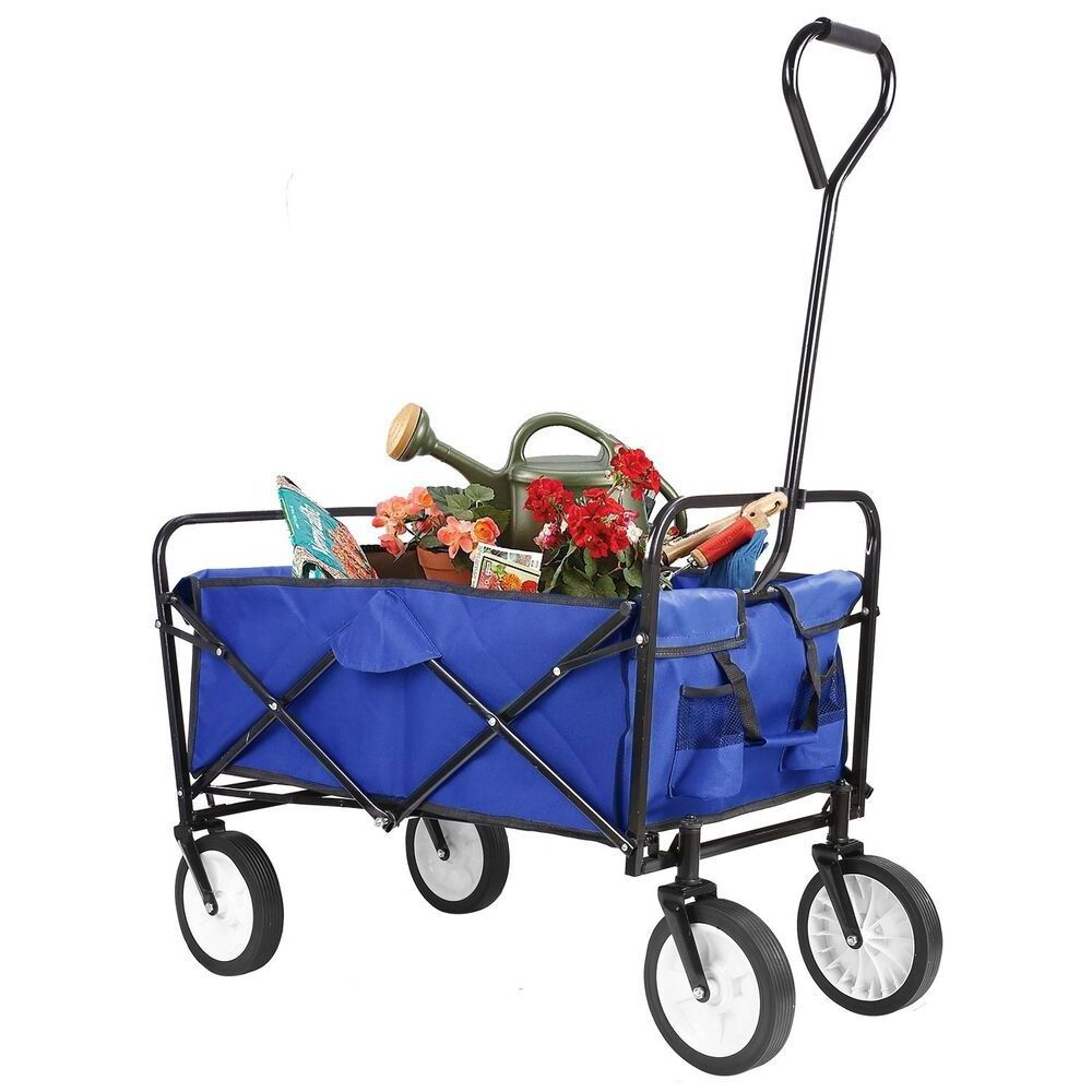 Collapsible Folding Garden Cart Large Capacity Outdoor Camping Picnic Trolley 220L Widen Tire Picnics Multifunction Beach Wagon