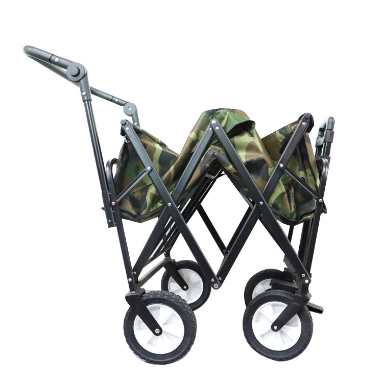 Fat Tire Travel Transport Camping Outdoor Folding Extendable Handle Foldable Folding Wagon with Brakes