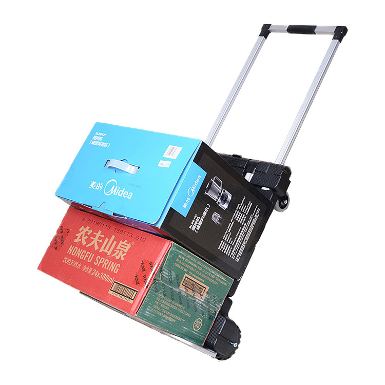 Tianyu Folding Aluminum Cart  Big Rubber Wheels Plastic Compact Hand Cart