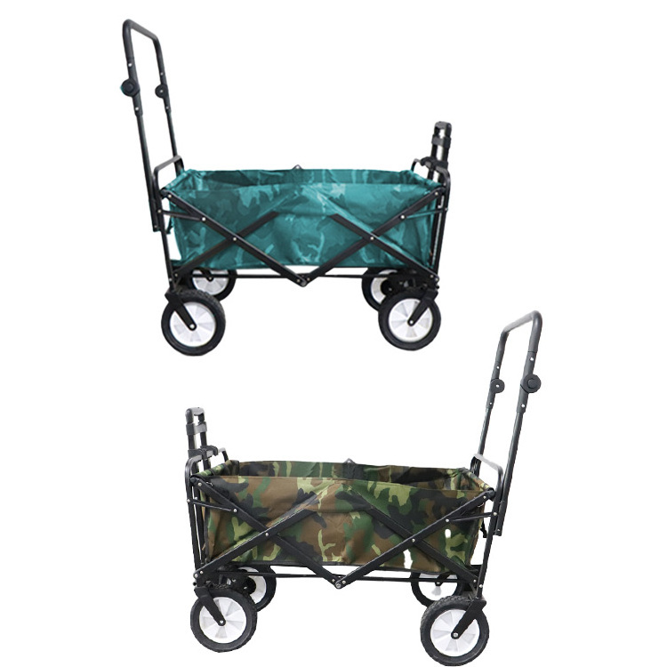 Fat Tire Travel Transport Camping Outdoor Folding Extendable Handle Foldable Folding Wagon with Brakes