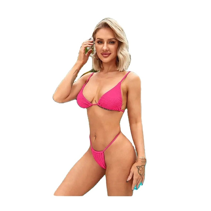 Factory Wholesale Spandex And Polyester Material One-Piece Extreme Micro Bikini