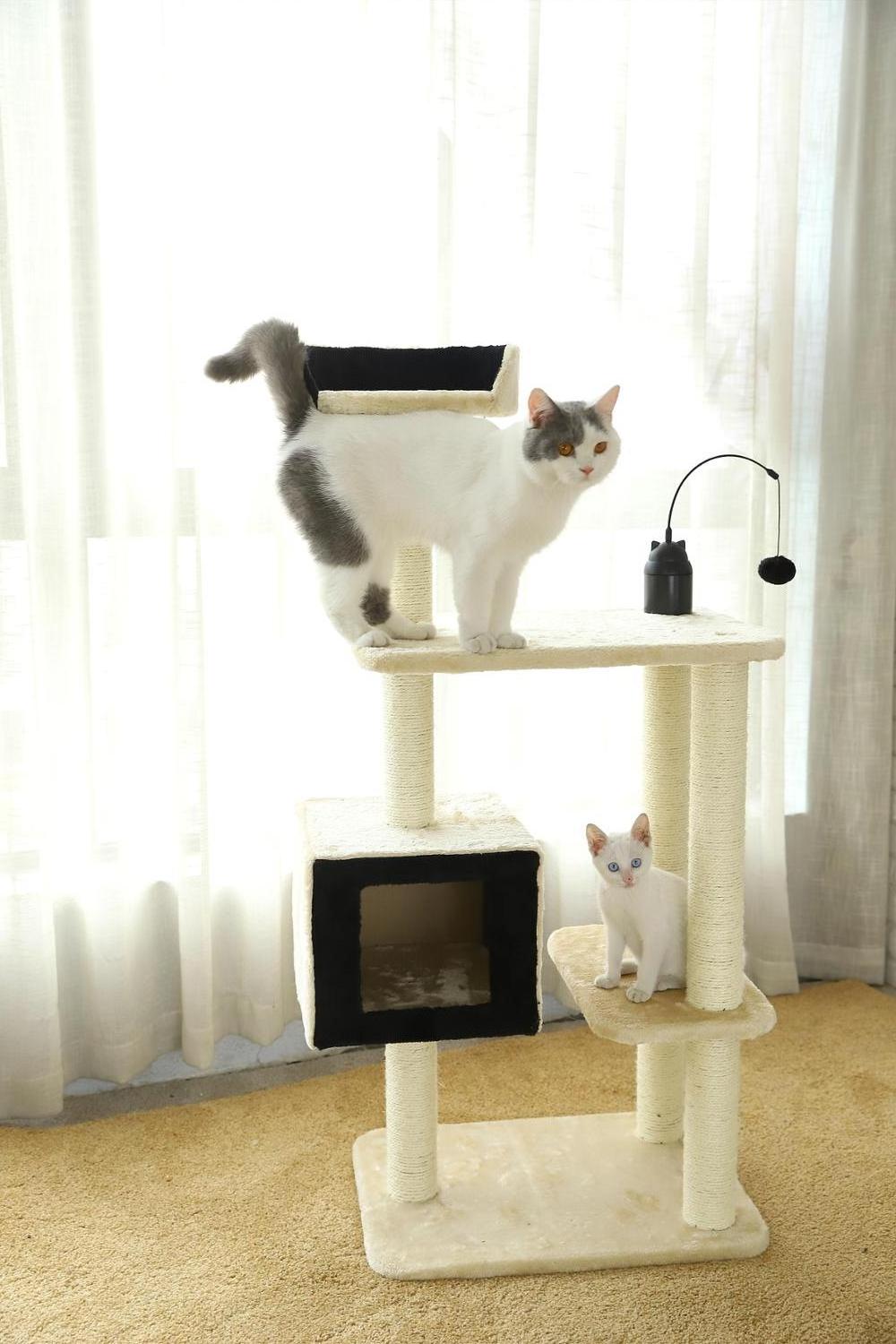 New Design Pet Products  Modern Luxury Large Wood Cat Climbing Tower,Tree House For Cat,Cat Tower Tree