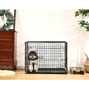 Kennel Dog Pet Cage Small Large Size Safe Stainless Steel Foldable Metal Pet Cages, Carriers & Houses for Dogs All Seasons 100.