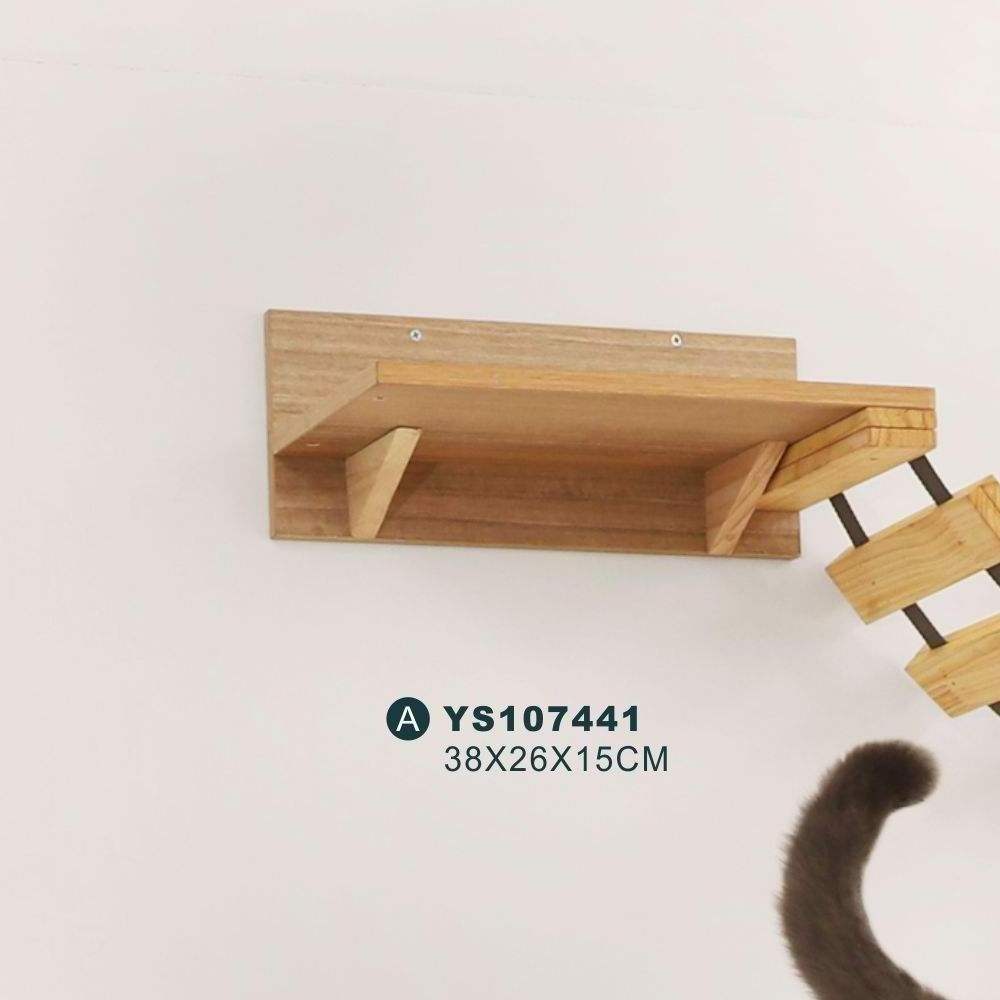 Wooden Cat Tree Furniture Platform Pet Climbing Shelf Table Cat Tree Condo Wall Mounted Shelves