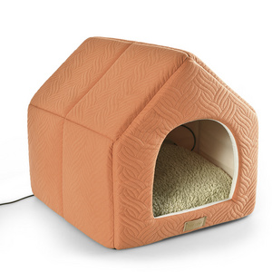 Petstar High Quality Cat Cave Bed Luxury Winter Overheat Protection Heated Warm Pet Bed