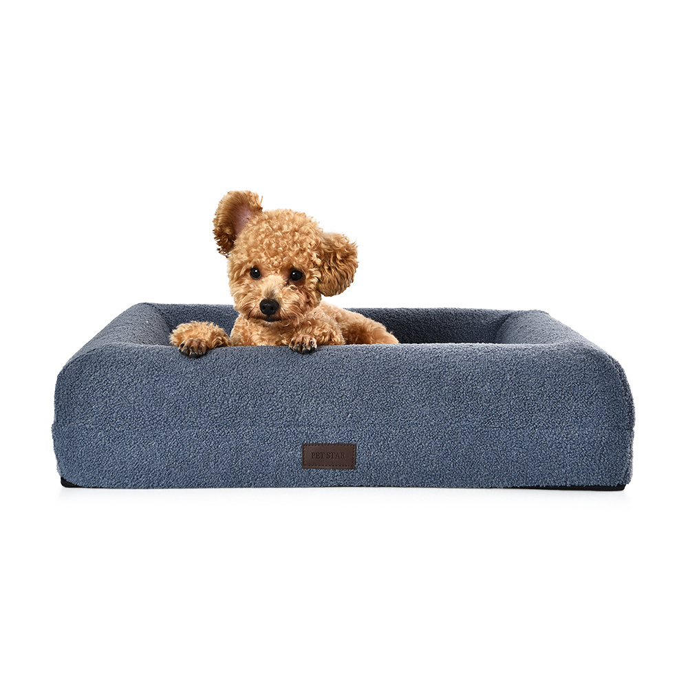 2023 Best Warm Luxury Calming Cute Teddy Fleece Puppy Small Pet Dog Bed With Nonskid Bottom