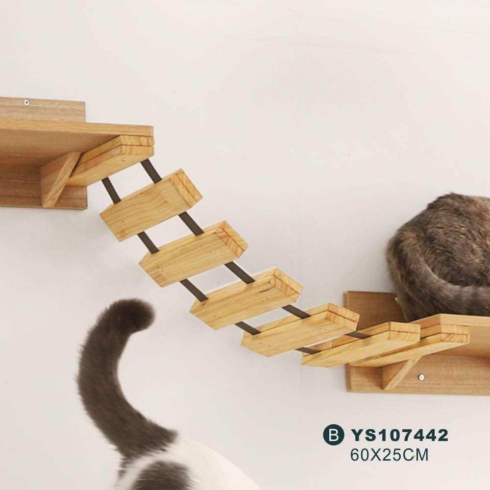 Wooden Cat Tree Furniture Platform Pet Climbing Shelf Table Cat Tree Condo Wall Mounted Shelves