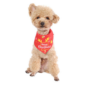 Hot Selling Christmas Dog Pet Costume Clothes Bandana Elk Pattern Head Scarfs Dog Bow Tie Collar Bandana