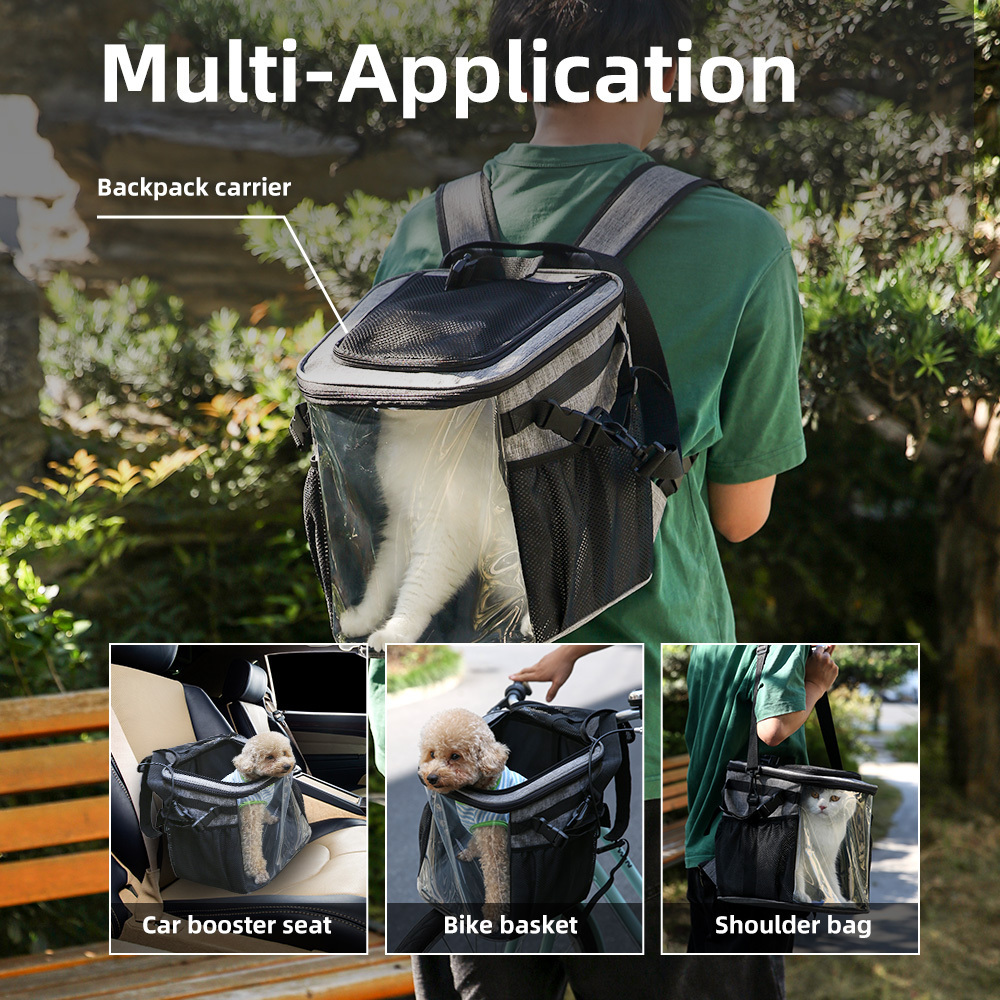 Multi Application Portable Outdoor Pet Carrier Bag Dog Car Seat Cat Backpack Dog Bike Basket Bag