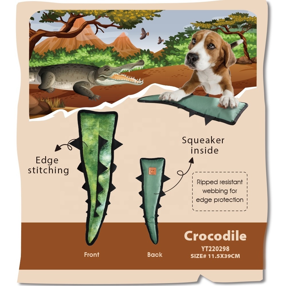 Hot Selling Interactive Squeaky Crinkle Chew Play Animal Tail Shape Wild Tail Pet Dog Toy