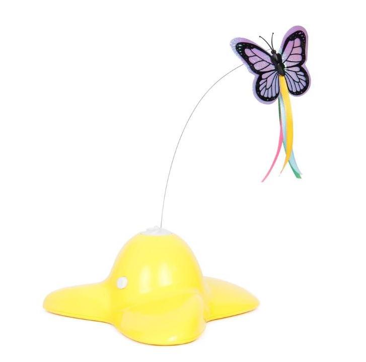 Electric 360 Degree Rotating Reflective Butterfly Flapping Motion Cat Toy