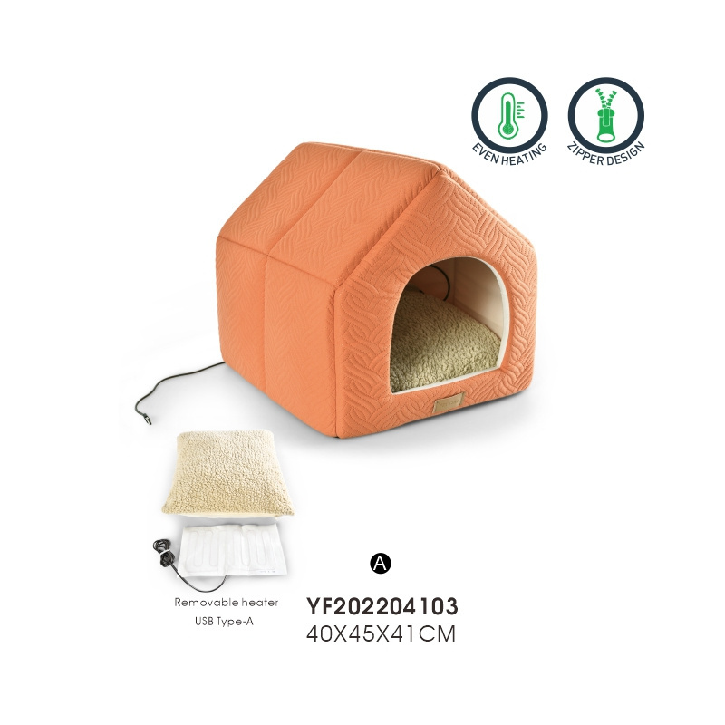 Petstar High Quality Cat Cave Bed Luxury Winter Overheat Protection Heated Warm Pet Bed