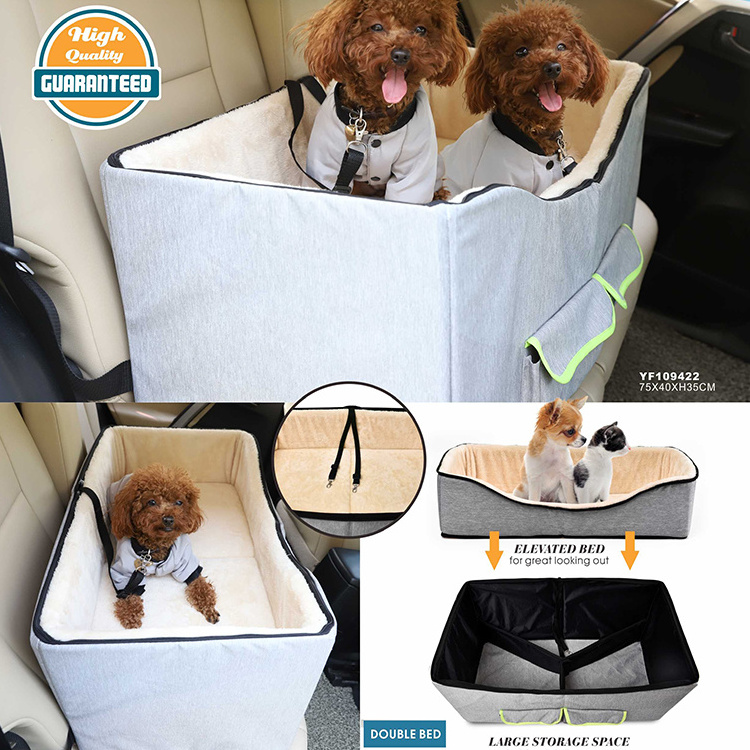 Multifunction High Quality Design 2 In 1 Travel Pet Safety Seat Large Car Travel Sofa Dog Seat Bed