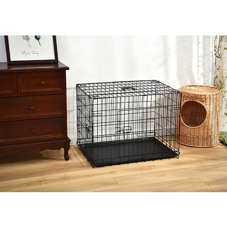 Kennel Dog Pet Cage Small Large Size Safe Stainless Steel Foldable Metal Pet Cages, Carriers & Houses for Dogs All Seasons 100.