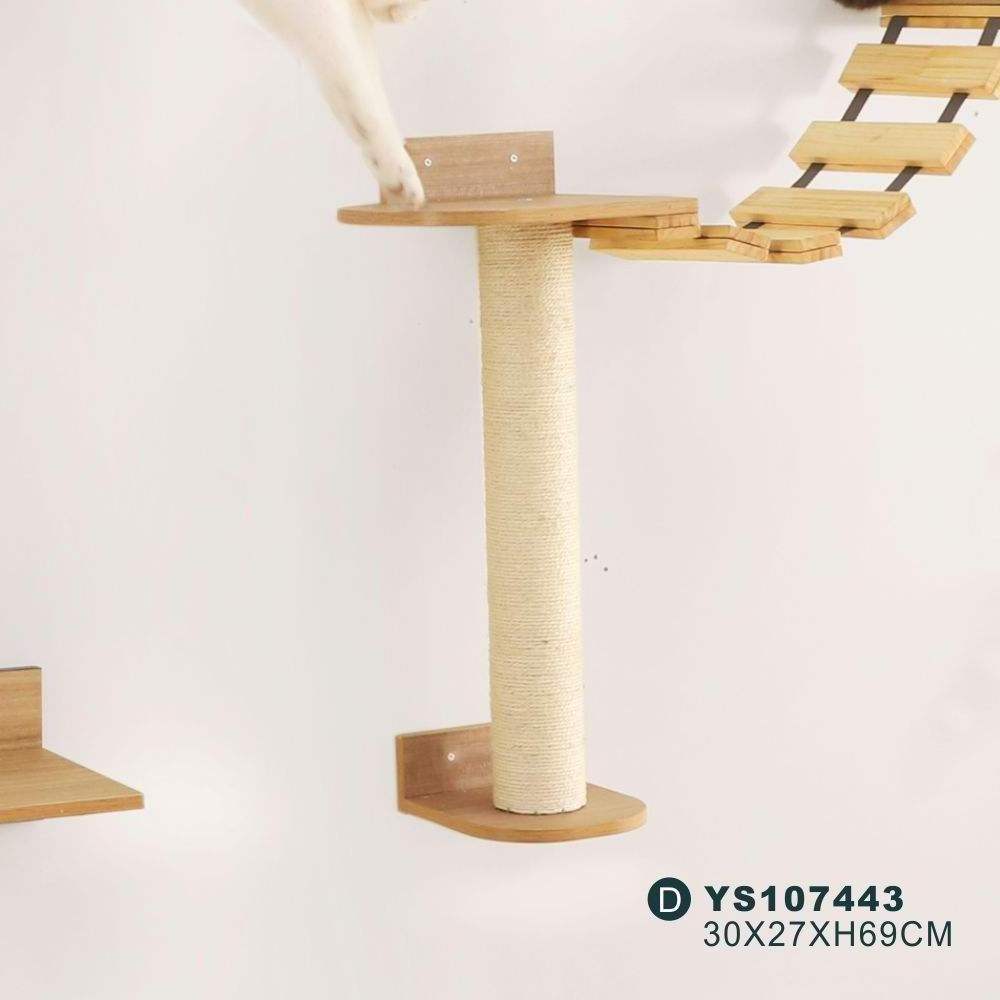 Wooden Cat Tree Furniture Platform Pet Climbing Shelf Table Cat Tree Condo Wall Mounted Shelves