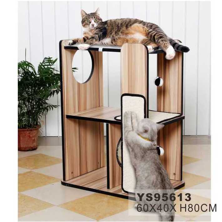 Luxury Pet Furniture juguetes para mascotas Large Indoor Wood Cat Tree Furniture For Large Cats