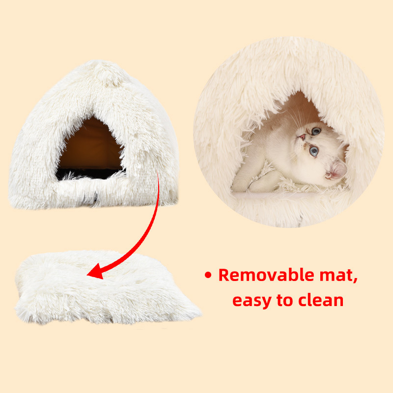 Cat Accessories Custom Economical Design Triangle Pet Winter Home Cozy Warm Cat Bed