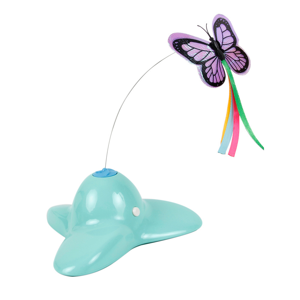 Electric 360 Degree Rotating Reflective Butterfly Flapping Motion Cat Toy