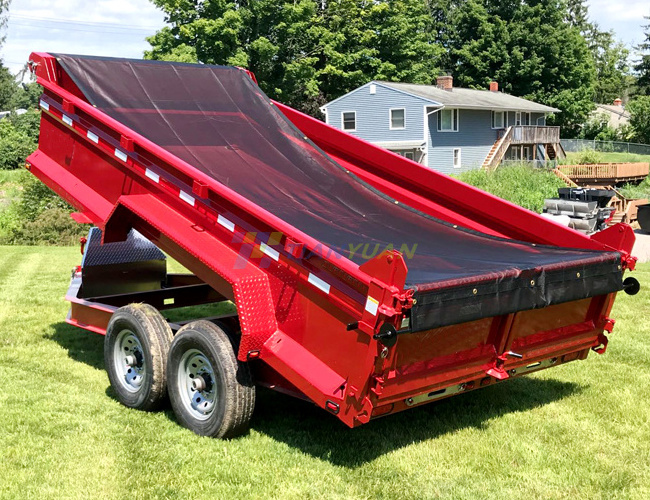 Dump Trailer Tarp Mesh with Grommets Heavy Duty Dump Truck Tarp with Vinyl- Coated Fabric Pockets Applied on Tarp System