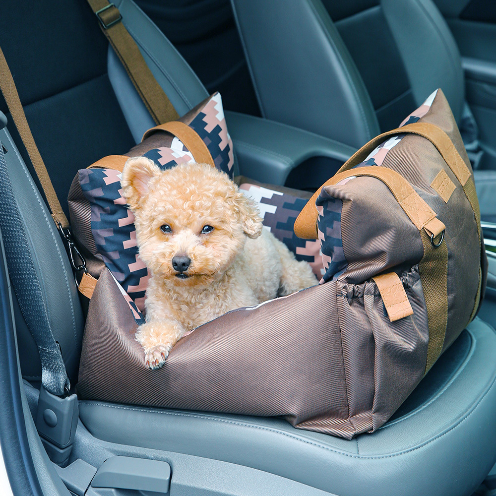 Customize Dog Car Travel Carrier Bed 600D Waterproof Oxford Fabric Washable Carseats Dog Car Booster Seat