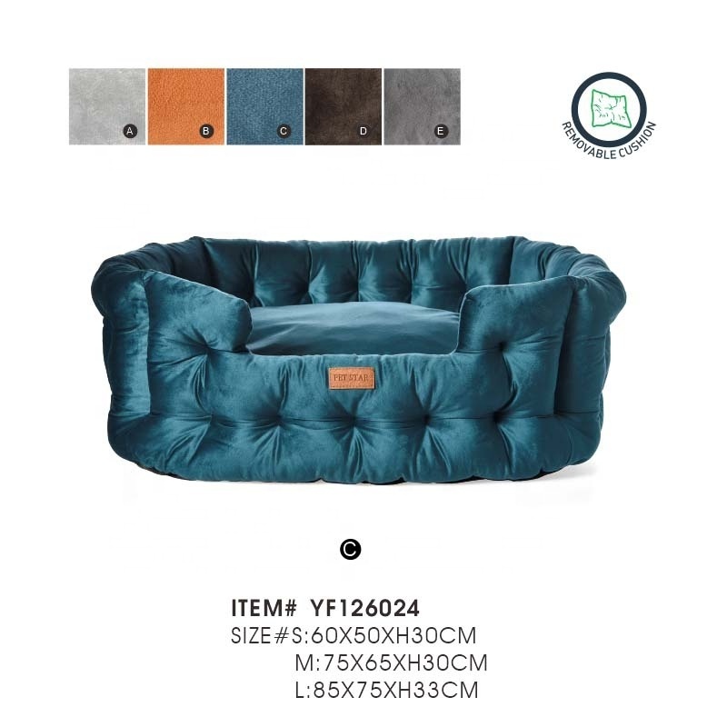 Petstar design luxurious comfort pet bed pet accessories with anti-slippery bottom dog sofa pet couch