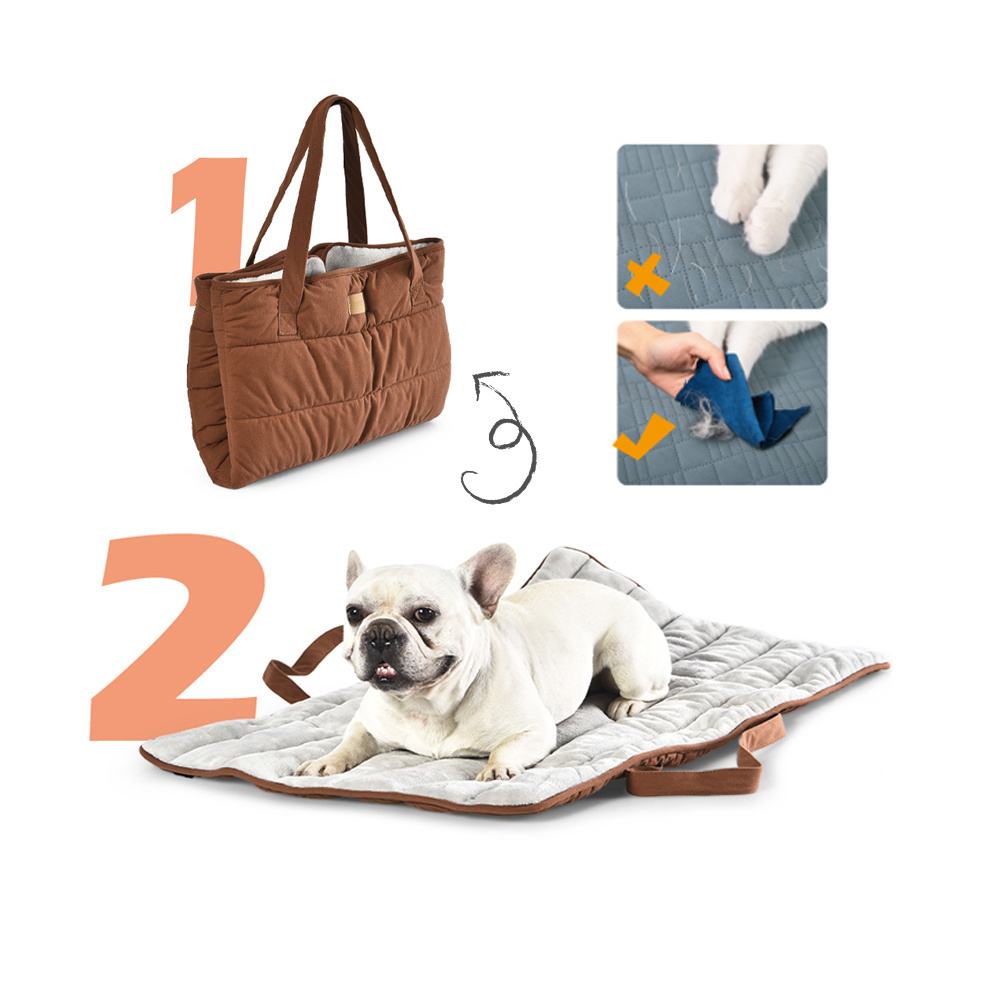 Petstar Multifunction Travel Soft-Sided Soft Blanket Pet Carrier Tote Bag Pet Bed Carrier Foldable