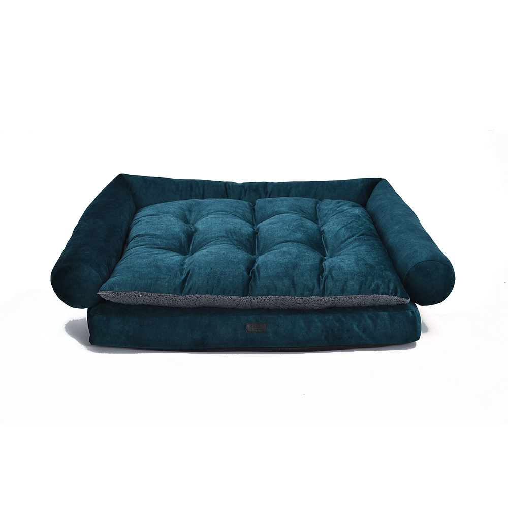 Luxury Velvet Sofa Style Traditional Living Room Couch Pet Dog Bed Insert With Removable Cushion