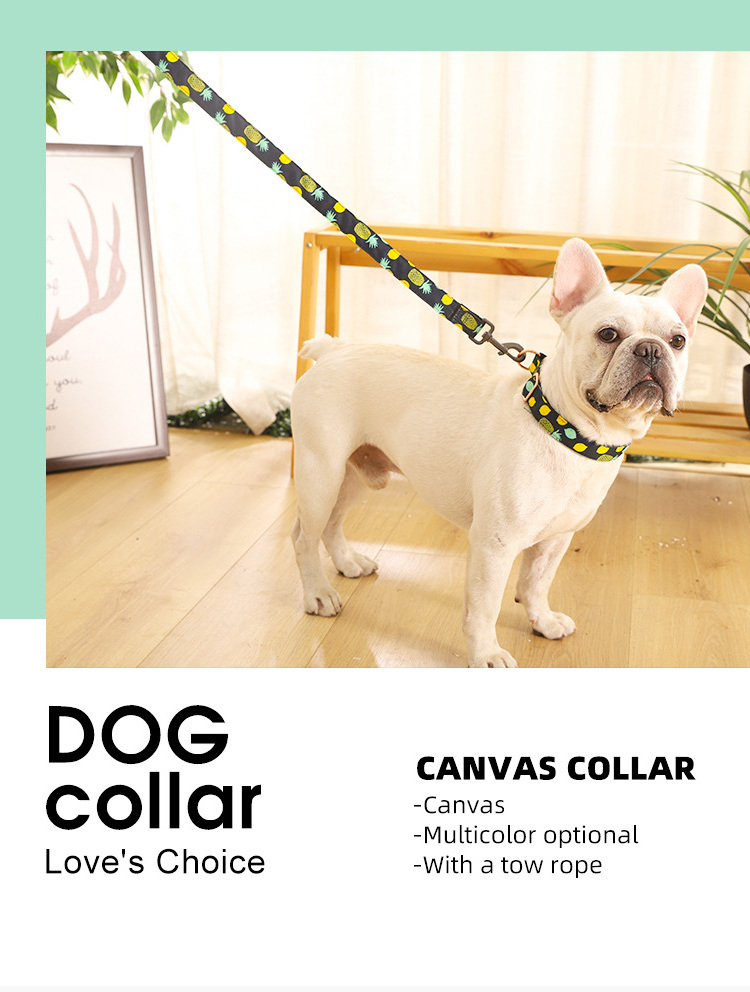 Wholesale Colorful Print Dog Collar Metal Buckle Adjustable Dog Collar with Rose Gold Metal Buckle