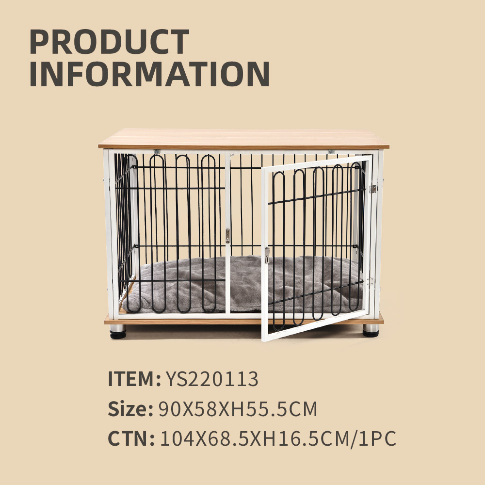 Wholesale Decorative Crates Wooden Stainless Steel Heavy Duty Pet Cage Furniture Dog Kennels Stackable Dog Cages