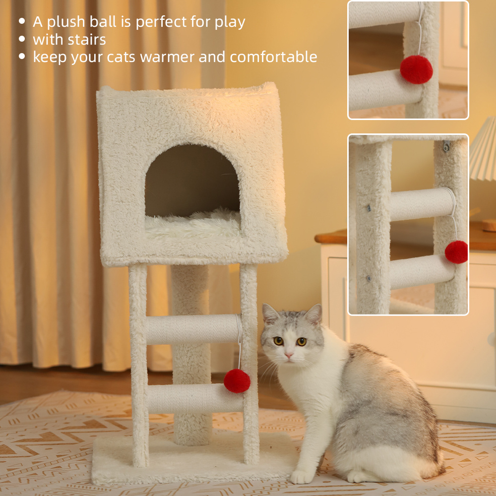 New Design Arrived Tree For Cats Luxurious Pet Supplies Playing Cat Tree Condo With Stair