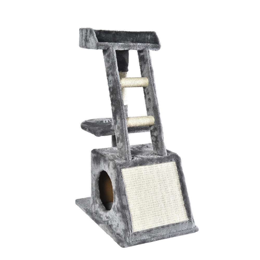 Wholesale Cheap Sisal Post Tree Palm Cat Step Ladder Scratching Post Wood Tower Condo Multilevel House Cat Tree With Hammock