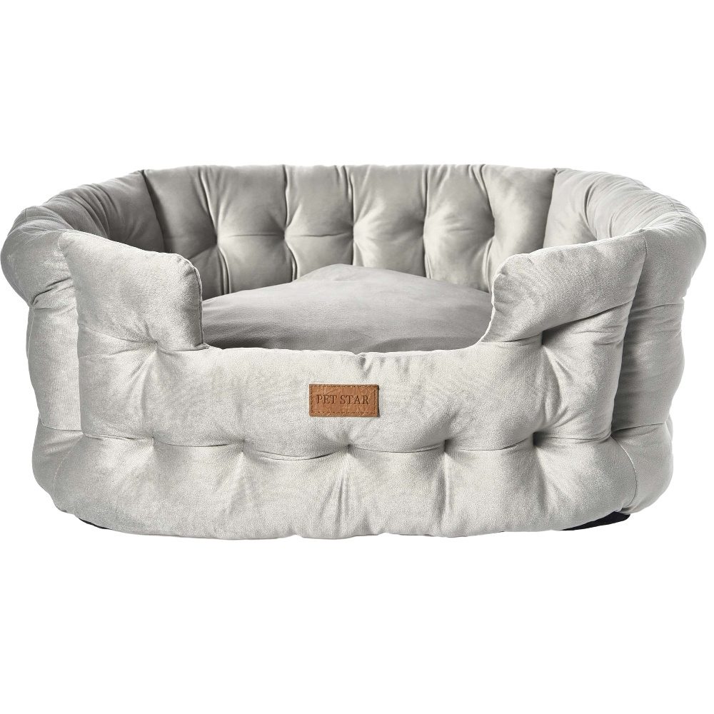 Pet Bed Manufacturer Wholesale Luxury Ultra Soft Short Plush Fabric Washable Large Dog Bed with non-slip bottom