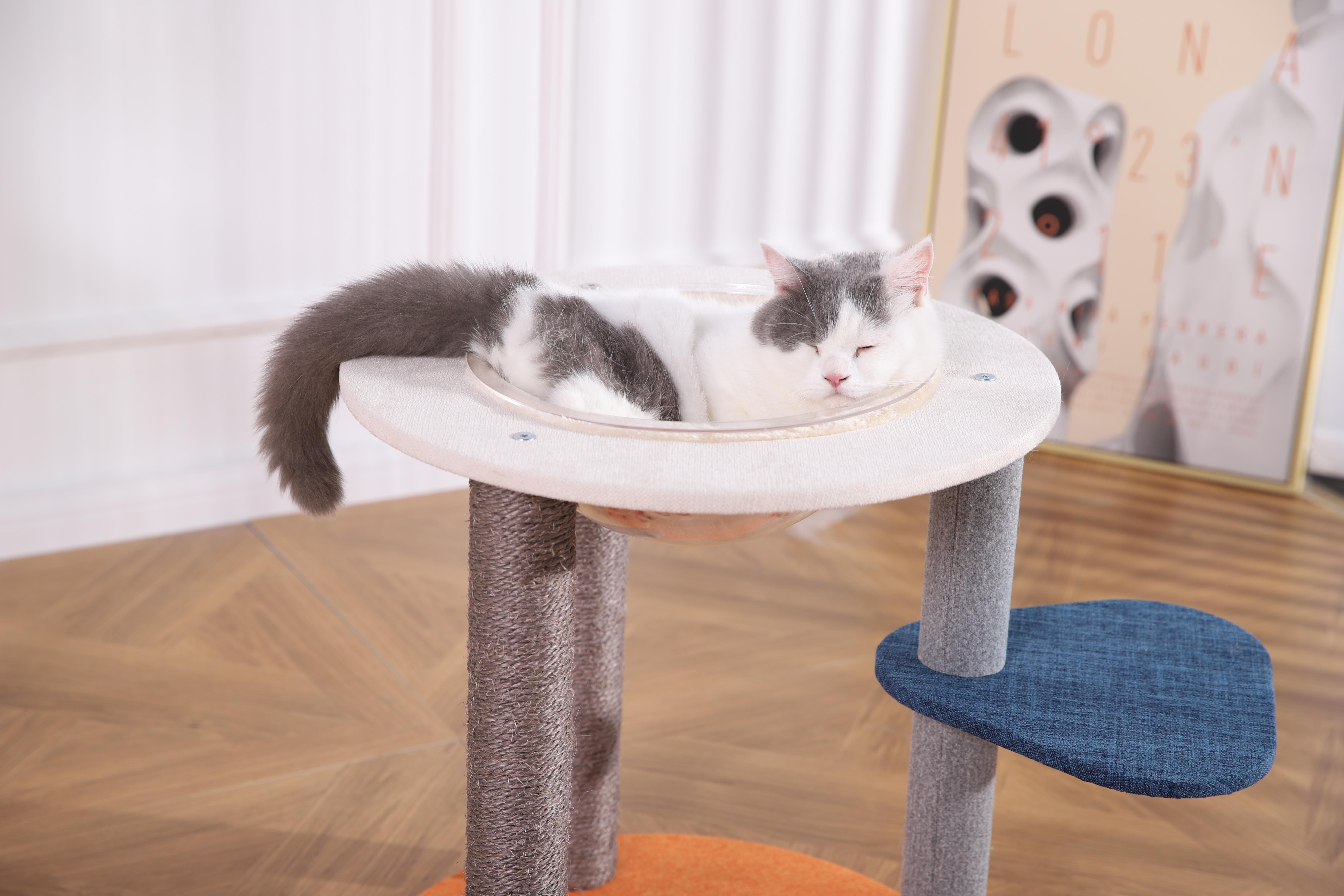 New trend Cat tree Factory Fashion Acrylic Hammock 100% Natural Sisal Rope Cat Accessories  Cat Tree Condo