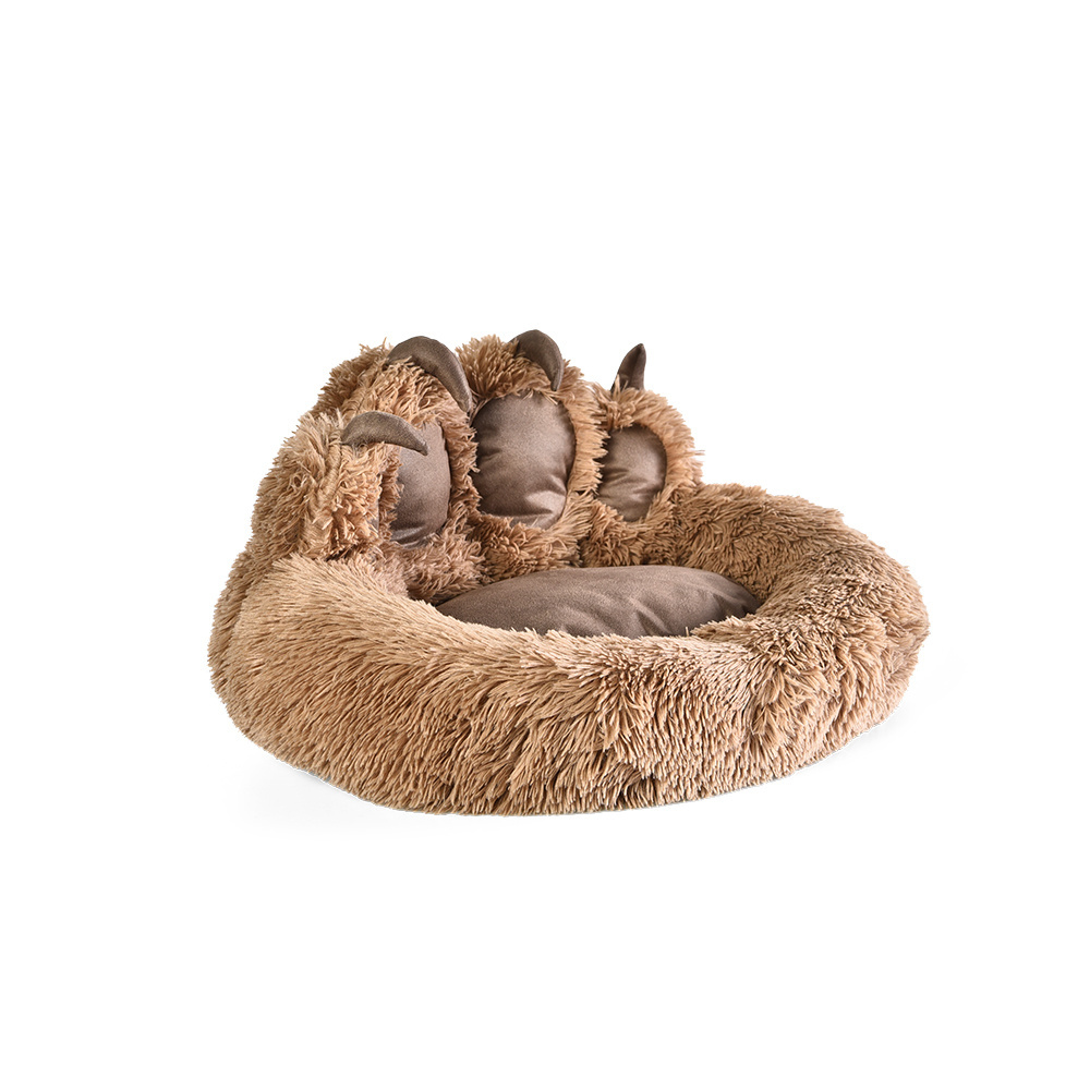 New Design Wholesale Warm Soft Dog Cat Bed Bear Paw Shape Multifunctional Pet Beds