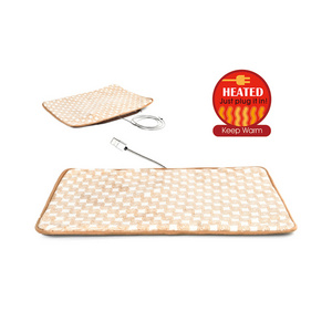 Hotsell Luxury Pet Winter Mat Products Self Warm Heating Pet Bed Flannel Dog Electric Blanket Heated Bed