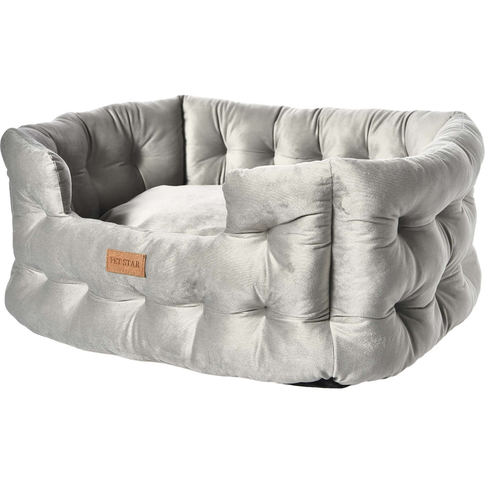 Pet Bed Manufacturer Wholesale Luxury Ultra Soft Short Plush Fabric Washable Large Dog Bed with non-slip bottom