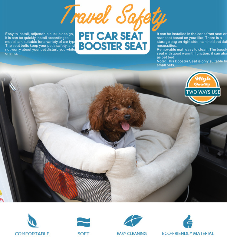 Pet Dog Booster Car Seat Bed Wholesale Detachable Washable Dog Carseats Pet Dog Travel Car Seat Booster For All Car Types