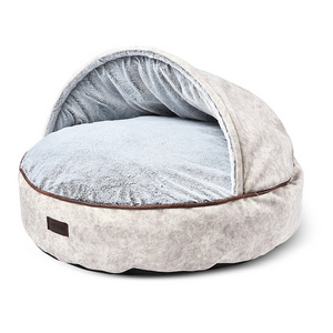 China Classic Design Soft Dog Cave Bed With Non-skid Bottom