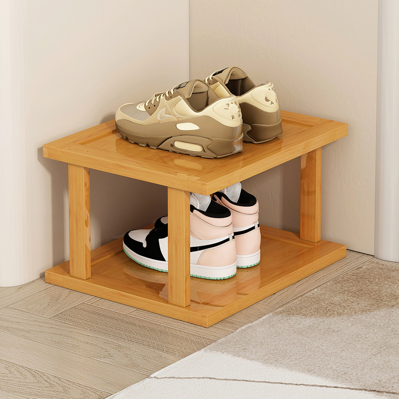 Customized Portable Foldable Modern Storage Organizer Living Room Wooden Bamboo Shoe Racks For Home