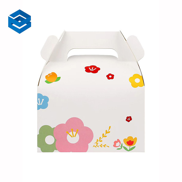 Personalized Cake Boxes Bright Colors Gable Box Portable Paper Window Cake Bag Breakfast Candy Cheese Cake Box With Handle