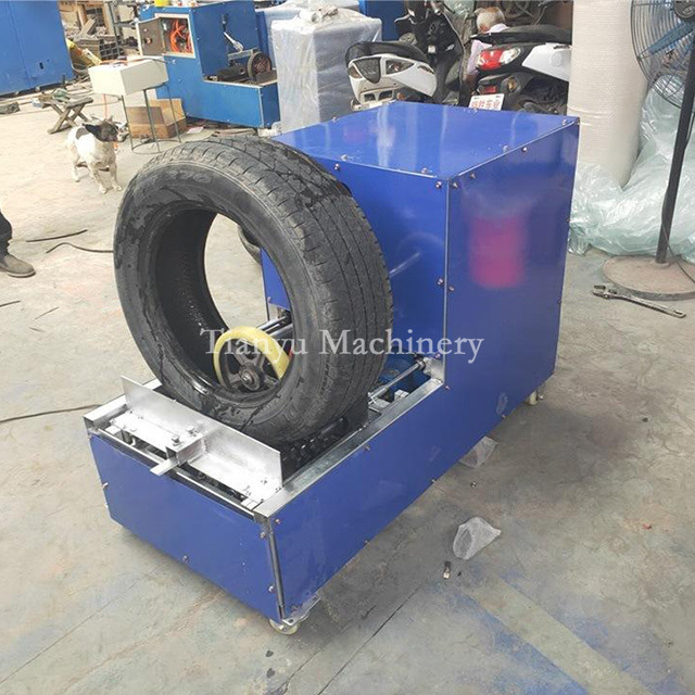 Used Tires Strip Tire Cutting Machine Double Knife Waste Rubber Car Tire Ring Cutter Recycling Slicing Machine