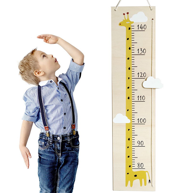 INS Nordic Wall Hanging Decor Beautiful Wooden Growth Chart for Kids Free Height Measurement Milestone Markers