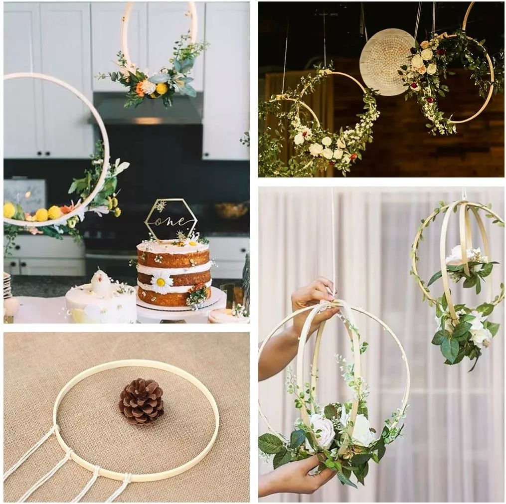 Wooden Hoop For Dreamcatcher Rings Kpop Wreath Wedding Decorations Wall Hanging Circle DIY Macrame Dream Catcher Boho Moon Star