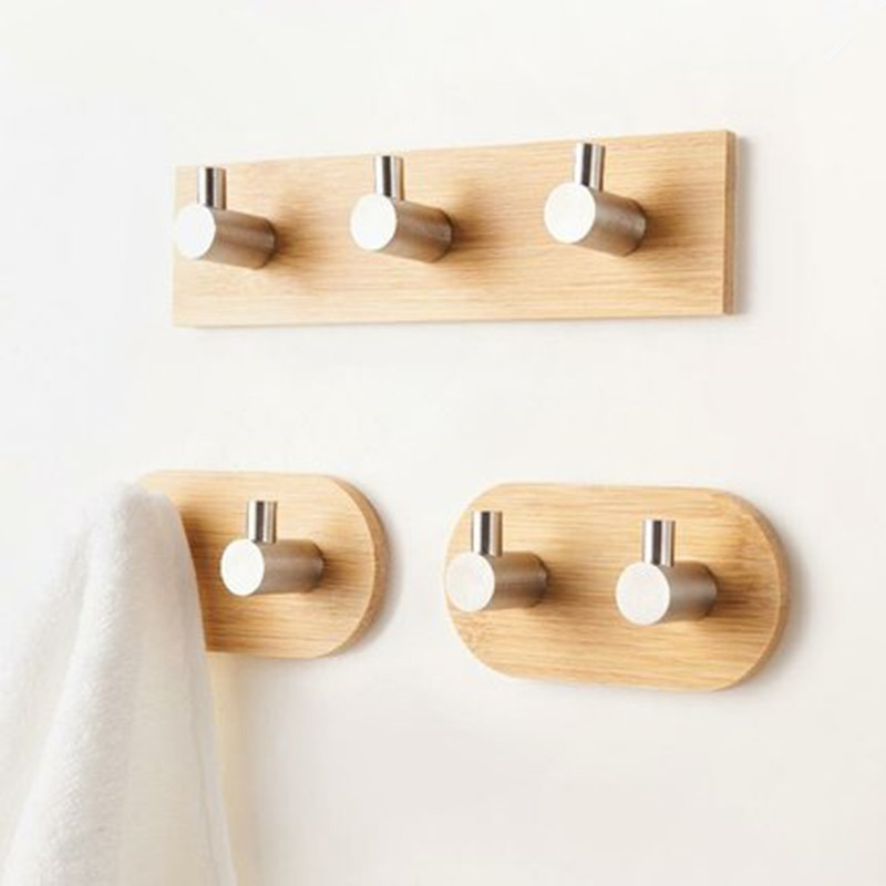 Wooden Towel Hook Clothes Hanger Heavy Duty Door Wood Hanger Wooden Wall Hanging Decorations