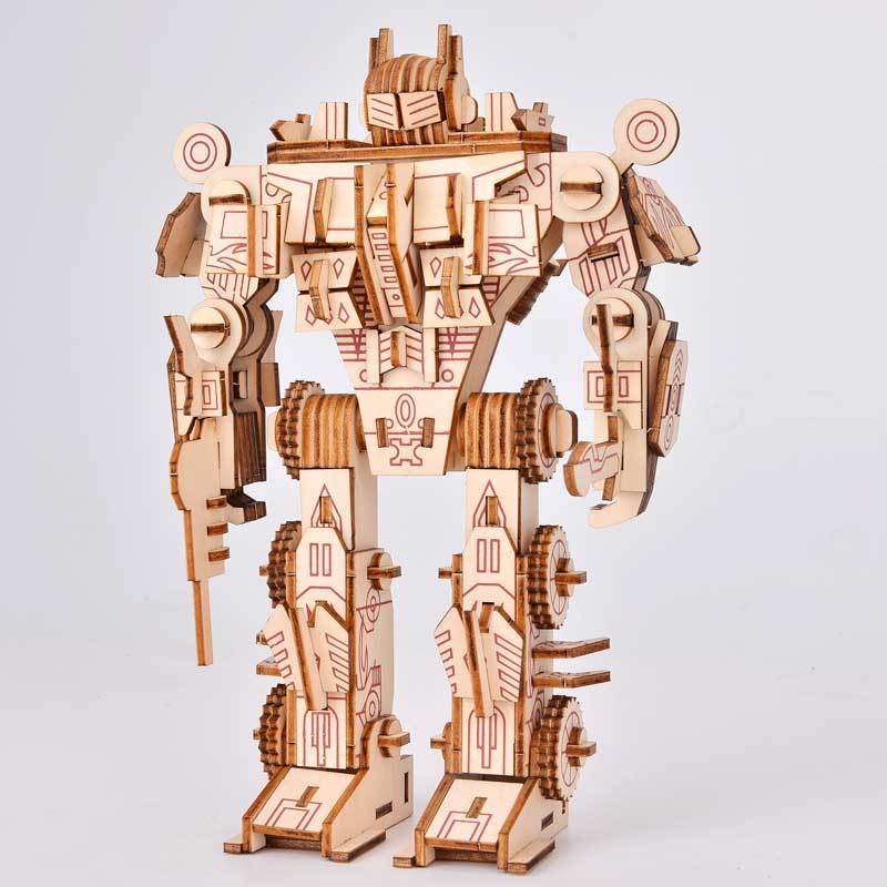 Wholesale DIY Assembly Kids Toys Collect Robot Autobots Model Kit Wood Crafts Ornaments 3D Wooden Puzzles for Adults Kids Gifts