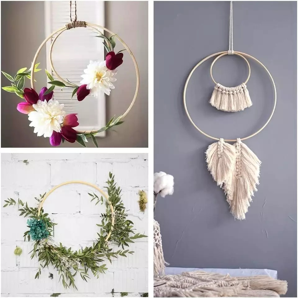 Wooden Hoop For Dreamcatcher Rings Kpop Wreath Wedding Decorations Wall Hanging Circle DIY Macrame Dream Catcher Boho Moon Star