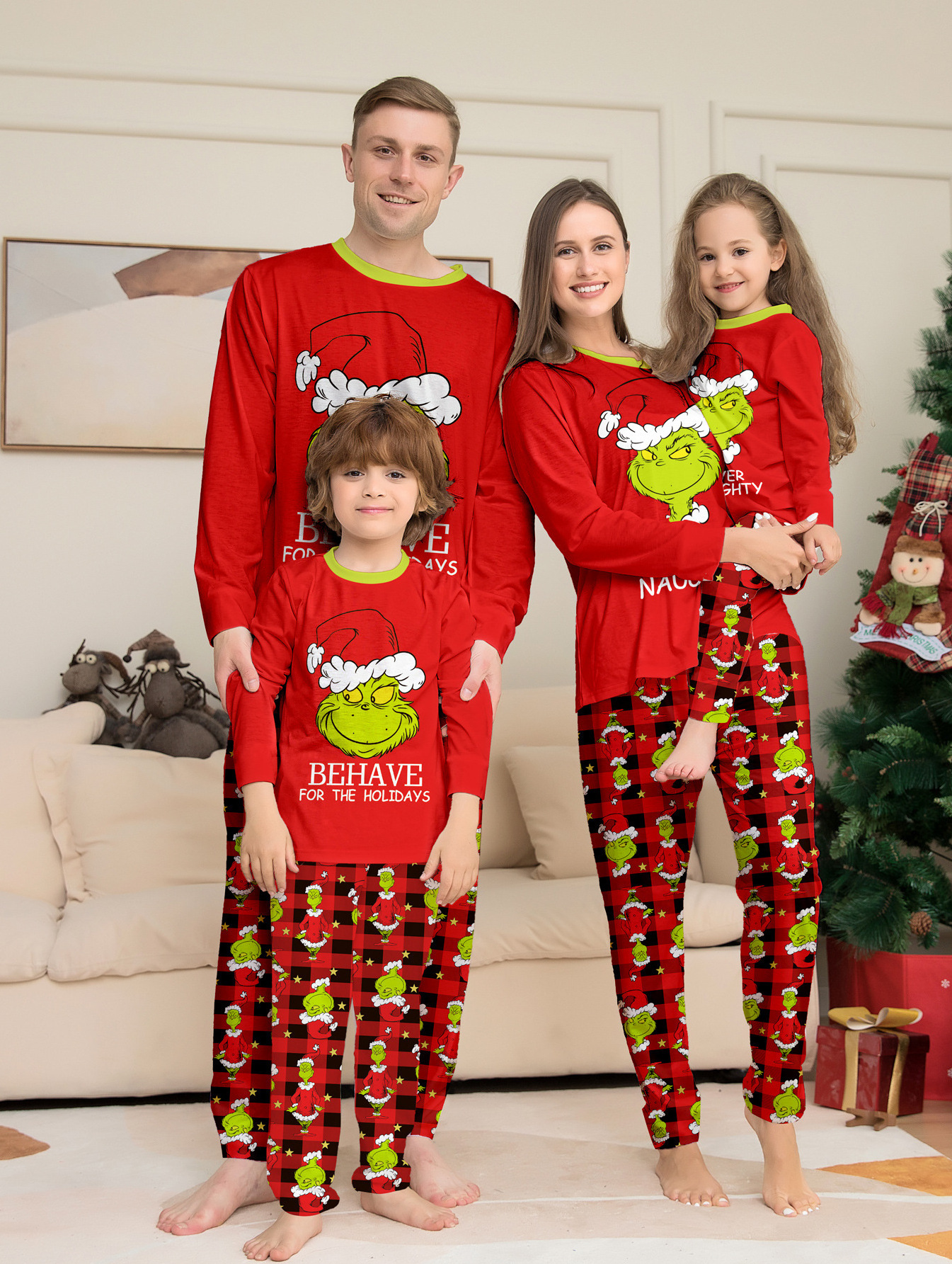 Couple Custom Set Women Cotton Pajama Sets Family Christmas Pajamas