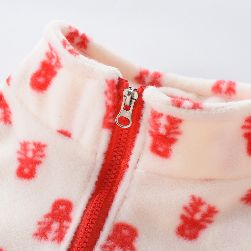 Children's Spring Jacket Girls Fleece Warm Foreign-Style Korean Padded Top Baby Out Of Autumn And Winter Clothes