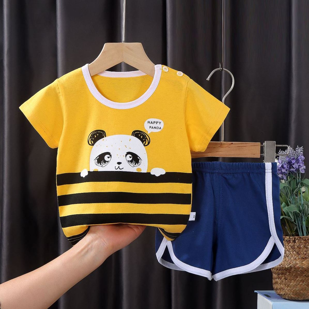 1-12 Years Children Summer Girls Clothing Sets Suit Sleepwear Short Sleeve Cartoon Kid Pajamas Casual Cotton Unisex Printed